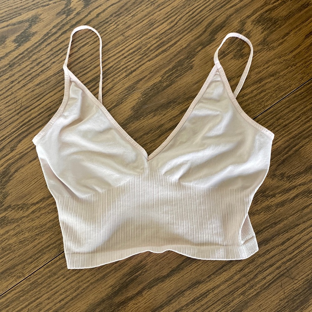 Free People tank crop top! Size XS/S! Super light pink color!